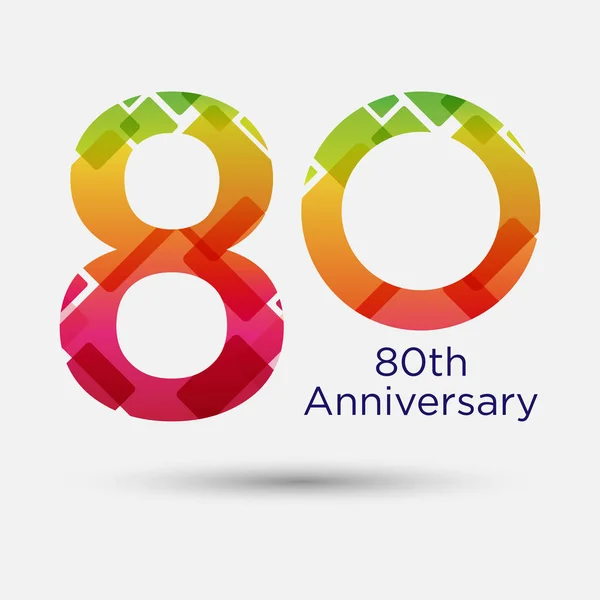 Logo Icono Aniversario Con Patrón Moderno Colorido Concepto Logotipo Plano — Archivo Imágenes Vectoriales