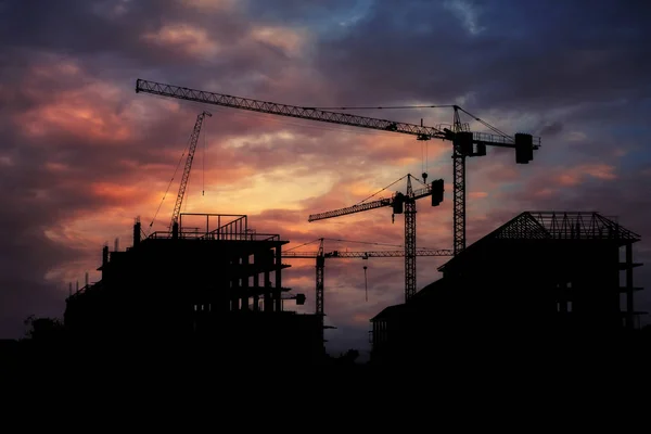 Construction crane and construction site. — Stock Photo, Image