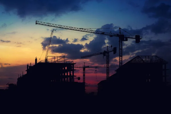 Construction crane and construction site. — Stock Photo, Image