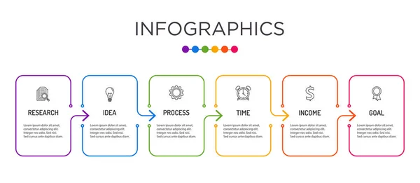 Etiqueta comercial a todo color Plantilla infográfica . — Vector de stock