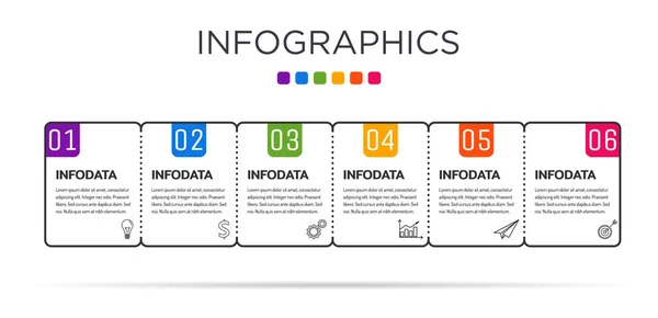 Pełny kolor etykiety biznesowej szablon infograficzny. — Wektor stockowy