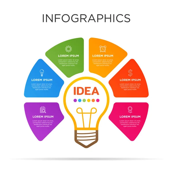 Infografik-Vorlage für farbige Geschäftsetiketten. — Stockvektor