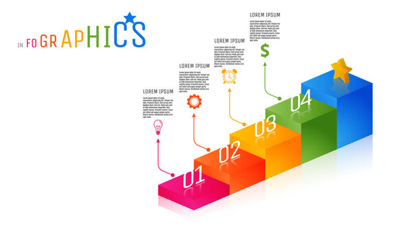 Full-color business label Infographic template.