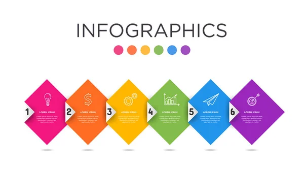 Infografik-Vorlage für farbige Geschäftsetiketten. — Stockvektor