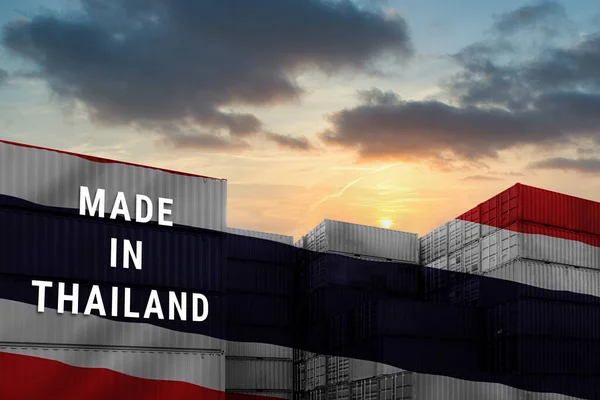 Trade war, Made in THAILAND smart logistic concept. Shipping Cargo business Container import and export company for Logistics and Transportation. Factory move from THAILAND.