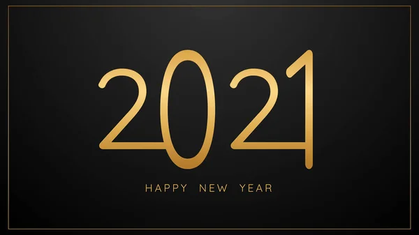 Luxe 2021 Gelukkig Nieuwjaar Elegant Design Grafiek Van Gouden 2021 — Stockvector