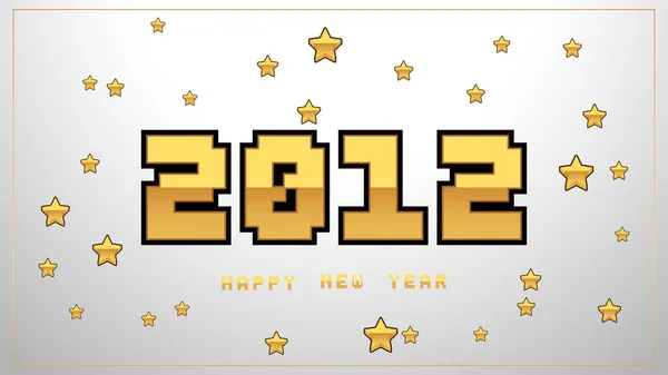 Pixel Lujo 2021 Feliz Año Nuevo Diseño Elegante Gráfico Números — Archivo Imágenes Vectoriales