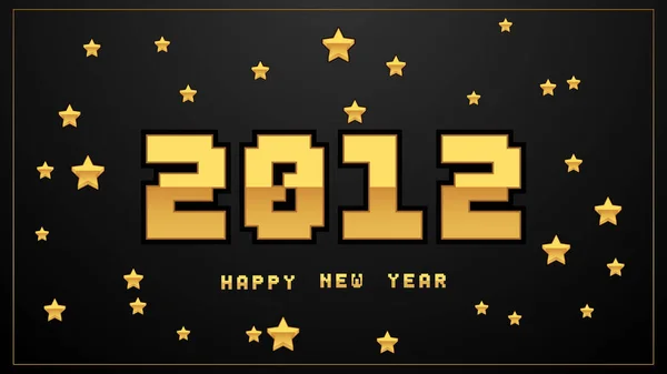 Luxe Pixel 2021 Gelukkig Nieuwjaar Elegant Design Grafiek Van Gouden — Stockvector