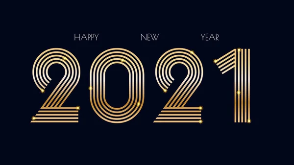 Luxo 2021 Feliz Ano Novo Design Elegante Gráfico Dos Números —  Vetores de Stock