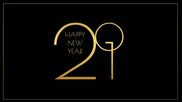 奢华2021新年快乐雅致的设计 黑色背景上2021年金色标识数字的图形 2021年设计和新年庆祝的Gloden排版 — 图库矢量图片