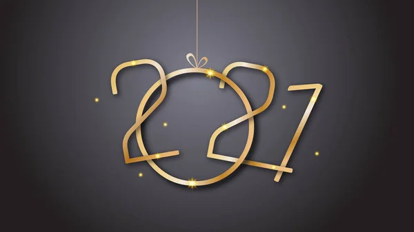 2021年新年背景您的季节性航班和贺卡或圣诞主题的邀请函 2021年设计和新年庆祝的Gloden排版 — 图库矢量图片