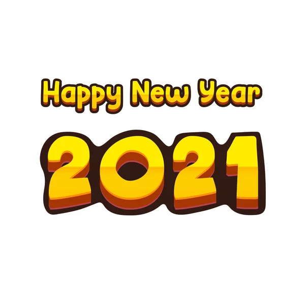 Gelukkig Nieuwjaar 2021 Creatief Element Platte Stijl — Stockvector