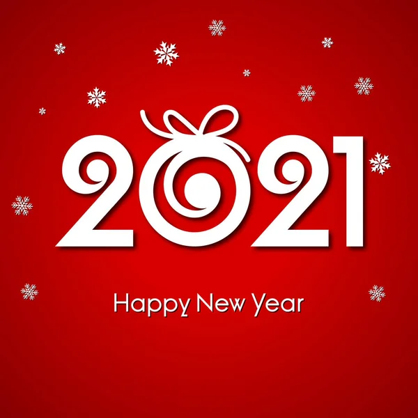 Beau Texte 2021 Décoré Avec Boule Noël Pour Les Célébrations — Image vectorielle