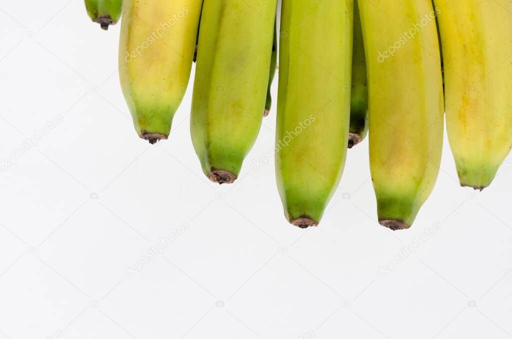 Part of Organic Banana Isolated On White Background for Conceptural Graphic Used.