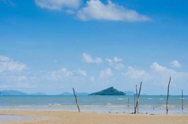 Doğal Arkaplan İçin Kum Sahil ve Deniz Suyu.