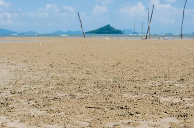 Doğal Arkaplan İçin Kum Sahil ve Deniz Suyu.