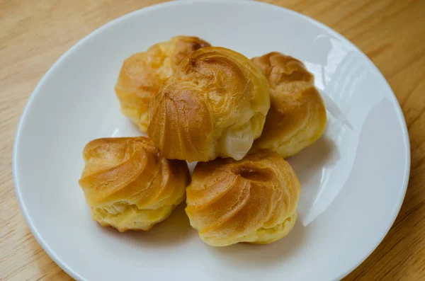 Choux Creme Fácil Aperitivo Para Breaking Time — Fotografia de Stock