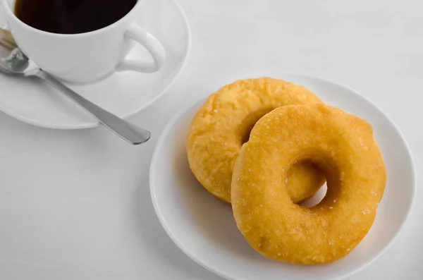 Donut Tea Eating Relaxing Time — Stock Photo, Image