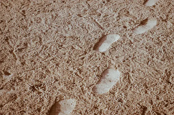 Footprint Sand Beach — Stock Photo, Image