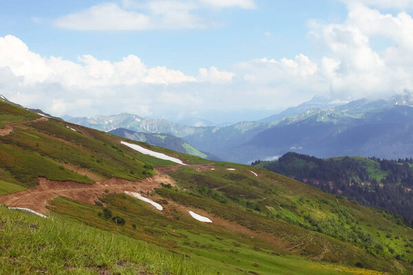 beautiful mountain landscape on a clear sunny day in summer.
