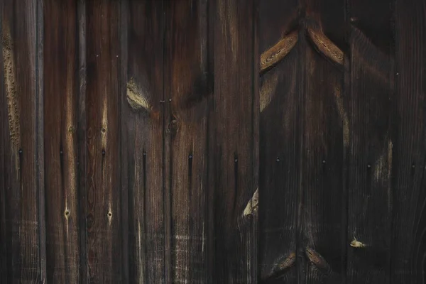 古い木製のフェンスウィケット錆びた爪の質感の背景 — ストック写真