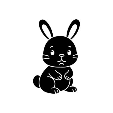 Sevimli çizgi film Tavşan boyama kitabı illüstrasyon vektör tasarımı şablonları beyaz arkaplanda izole edilmiş basit ve modern konsept