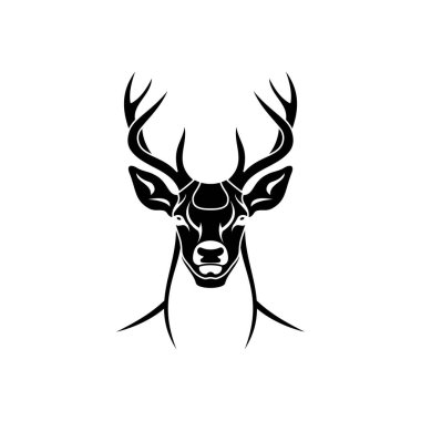 Geyik Logosu Vektör Şablonları basit ve modern konsept, beyaz arkaplan üzerinde izole