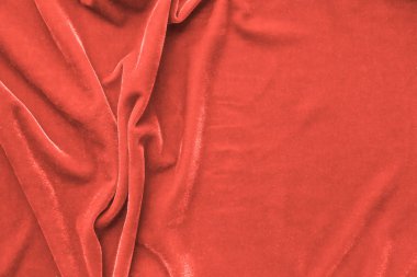 Turkuaz kumaş Pileli bir nap ile birlikte. Yıl 2019 rengini yaşayan mercan.