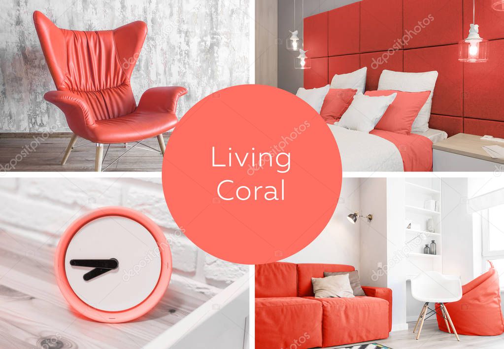Collage Color of the year 2019 Living Coral. Livingcoral