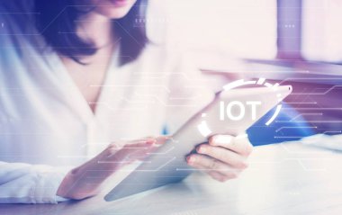 Akıllı şehir kavramı. Şeylerin Internet. Bilgi iletişim teknolojisi