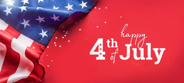 Γιορτάζοντας την ημέρα της ανεξαρτησίας. Ηνωμένες Πολιτείες Αμερικής ΗΠΑ σημαία φόντο για την 4ο Ιουλίου. Χώρος αντιγραφής — Φωτογραφία Αρχείου