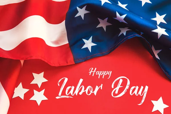 Happy Labor Day banner, Αμερικάνικο πατριωτικό υπόβαθρο με σημαία ΗΠΑ. — Φωτογραφία Αρχείου