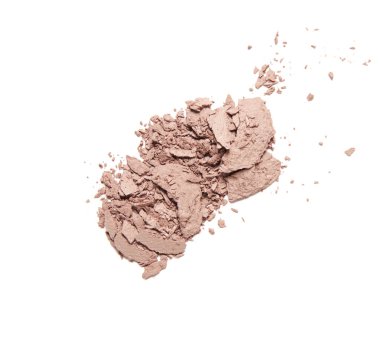 Beyaz arka plan üzerinde izole kırık bej toz