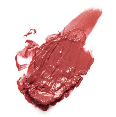 kırmızı lekeli ruj fırçası darbesi beyaz arkaplanda izole edildi