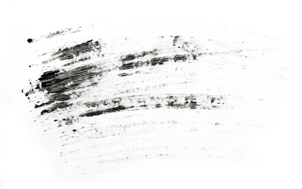 Black Mascara Trace Isolated White Background — Stock Photo, Image