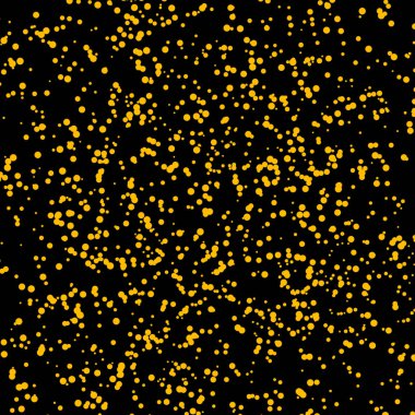 Küçük altın noktalar koyu siyah bir arka plana eşit olarak dağılmış. Bu tasarım, sanatsal veya dekoratif kullanım için ideal bir derinlik ve parlaklık hissi yaratır..