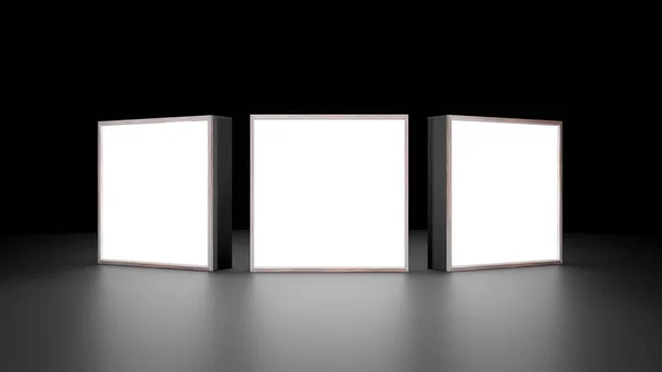 Lightbox Açık Siyah Arka Plan 3d render