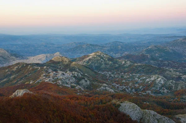 Hermoso Paisaje Montaña Noche Montenegro Vista Del Mar Piedra Parque — Foto de Stock