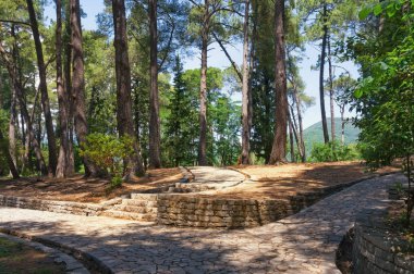 Park yollar. Karadağ, Botanik Bahçesi (büyük şehir parkı) Tivat şehir görünümünü