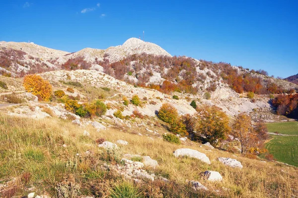 Gyönyörű Őszi Hegyi Táj Montenegró Lovcen Nemzeti Park View Stirovnik — Stock Fotó