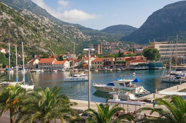 Summer Mediterranean Landscape Montenegro View Kotor Bay Embankment Kotor City — Stock Photo, Image