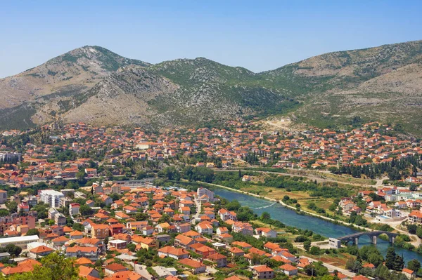 Vue Sur Ville Trebinje Rivière Trebisnjica Par Une Journée Ensoleillée — Photo