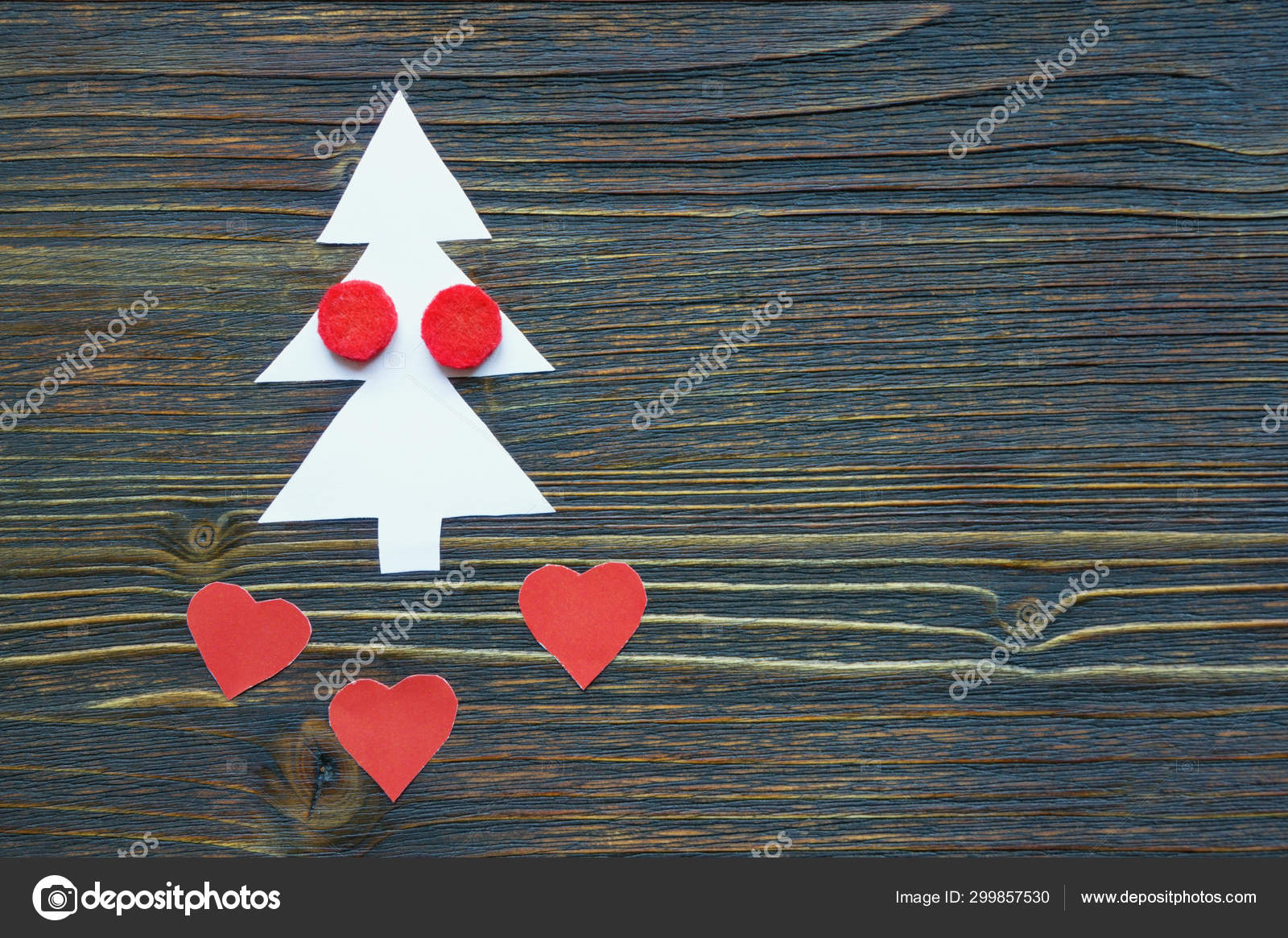 Handmade Christmas Decorations From Paper And Felt On Dark Rustic