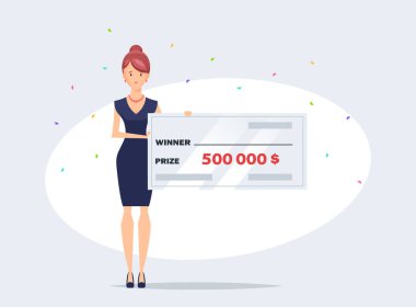 Büyük gümüş piyango onay tutan kadın