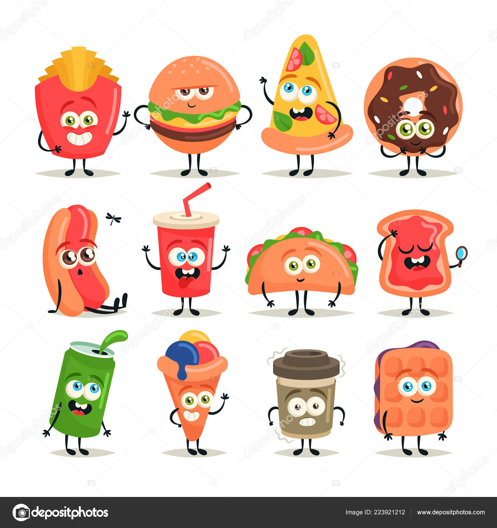 Funny Cartoon Characters Fast Food Vector Set Stock Vector funny-cartoon-characters-fast-food-vector-set-stock-vector