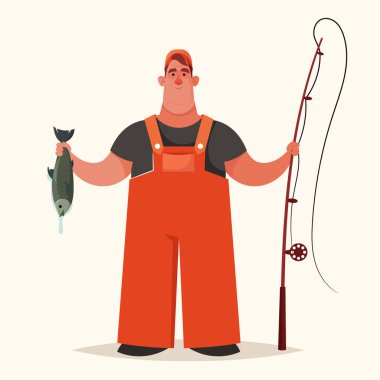 Tombul balıkçı bir balık tutan