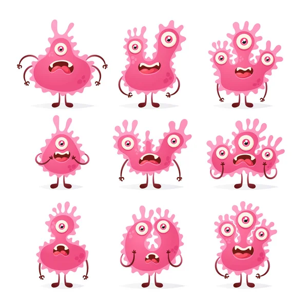 Personajes de dibujos animados de Doodle: Monstruos rojos — Vector de stock