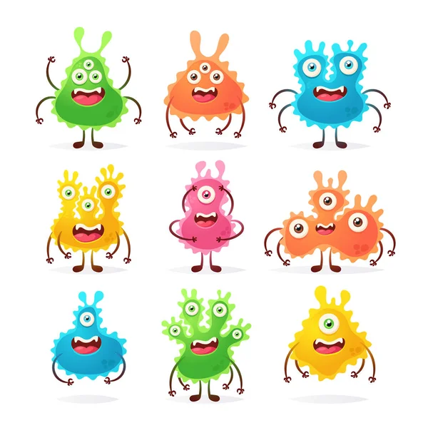 Doodle cartoon personages: Happy monsters Rechtenvrije Stockillustraties