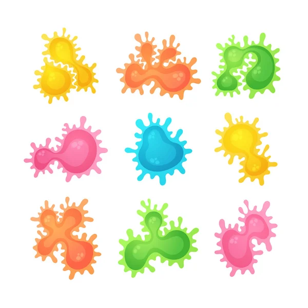 Negen kleurrijke bacteriën Rechtenvrije Stockillustraties