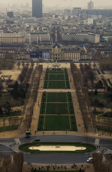 A Mars mező az Eiffel toronyból nézve — Stock Fotó